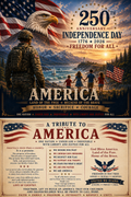 America 250th Independence Day Commemorative Poster 1776-2026
