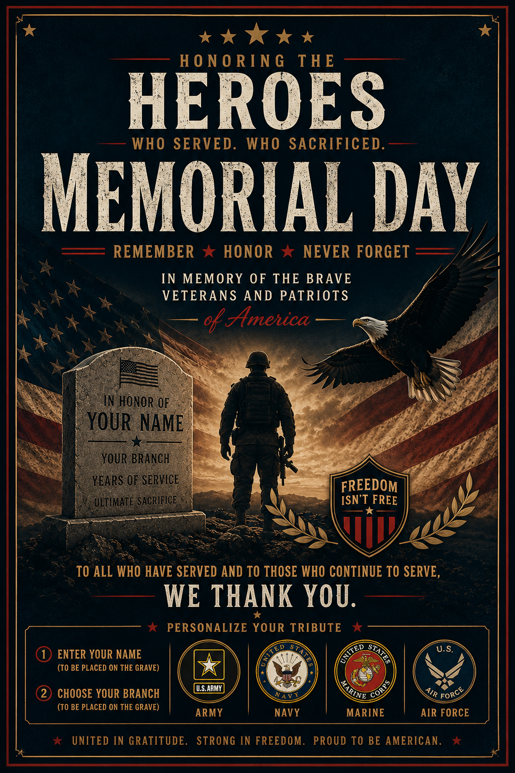 Honoring Our Heroes: Personalized Memorial Poster