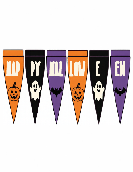 Happy Halloween banner flags