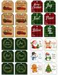 24 Christmas gift tags in 4 styles